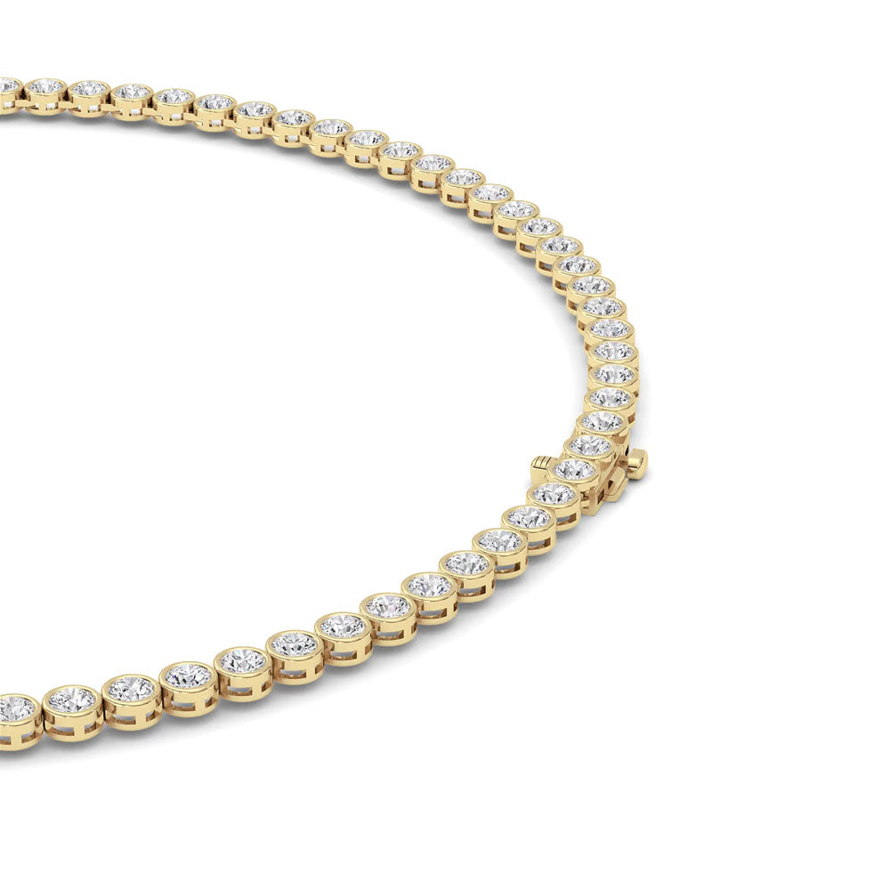 East West Bezel Set Emerald Tennis Necklace (20 CTW)