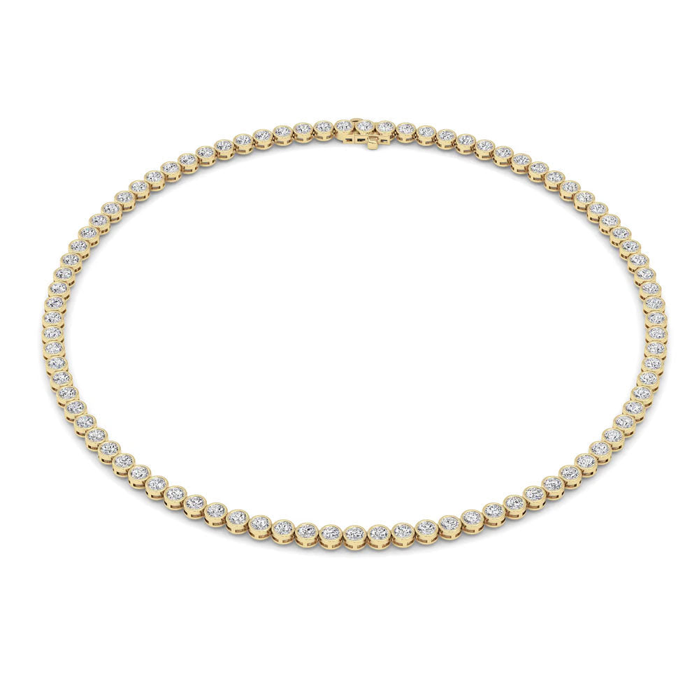 Bezel Set Round Diamond Tennis Necklace (10 CTW)