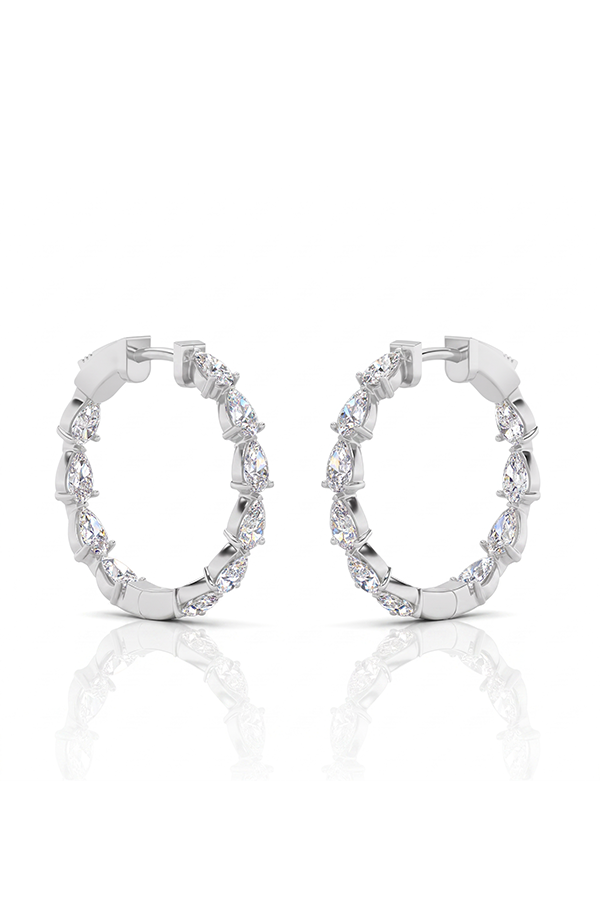 Inside Out Pear Hoop Earring (4 CTW)