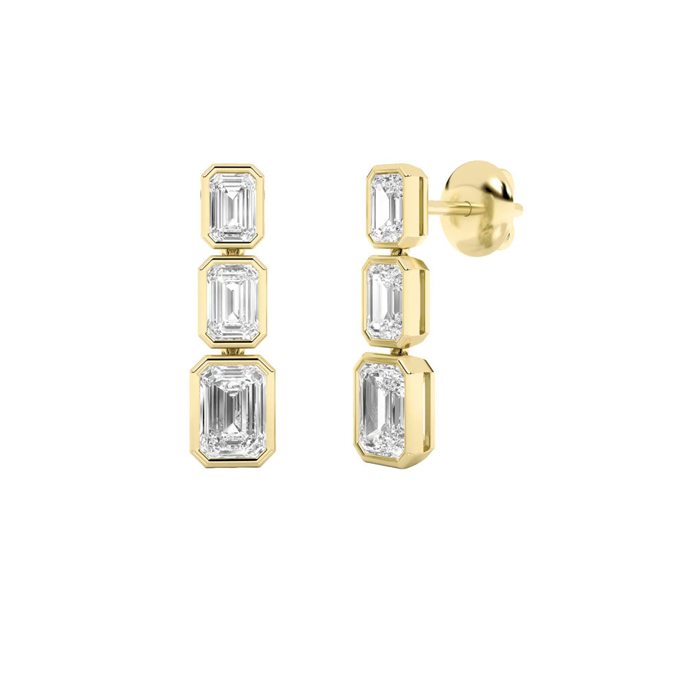 Bezel Set Emerald Drop Earrings (5 CTW)