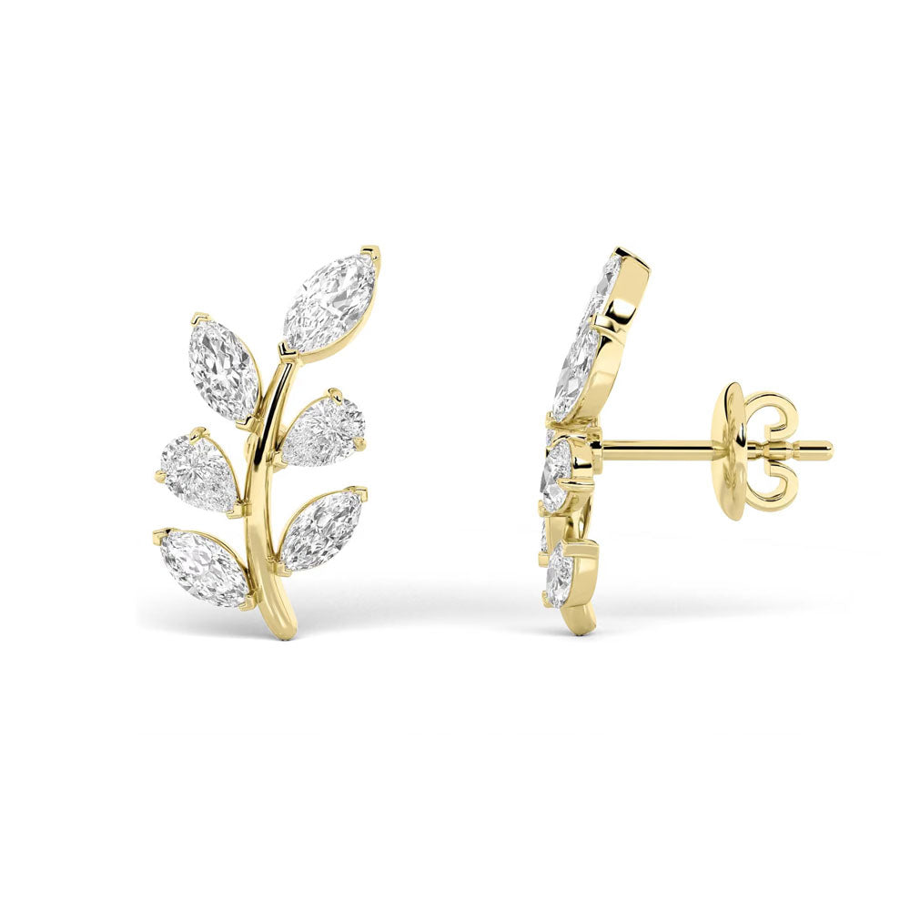 Leaf Motif Marquise Earrings (2 CTW)