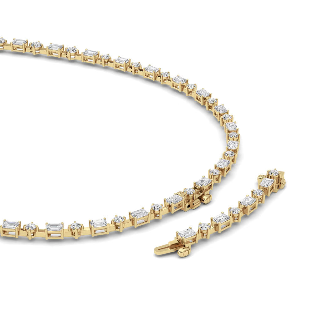 Emerald & Round Diamond Lariat Necklace (20 CTW)