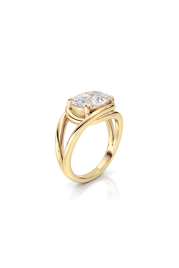 Sculptural East West Oval Diamond Ring (3 CTW)