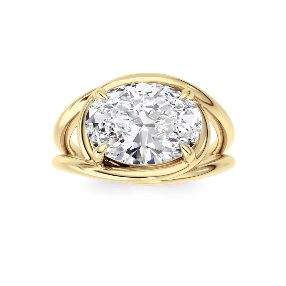 Sculptural East West Oval Diamond Ring (3 CTW)