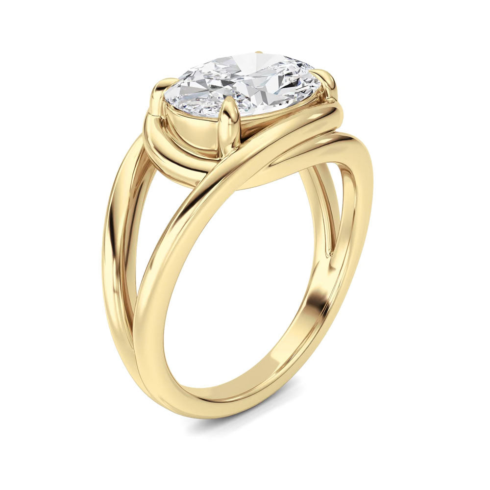 Sculptural East West Oval Diamond Ring (3 CTW)