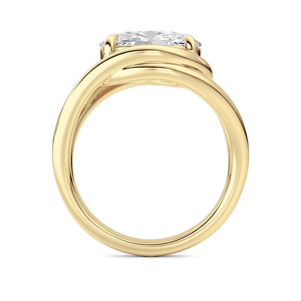 Sculptural East West Oval Diamond Ring (3 CTW)