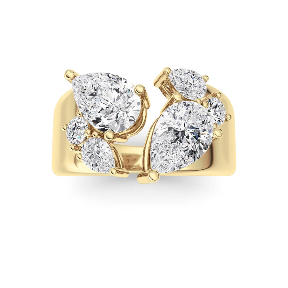 Multi-Shape Diamond Open Cigar Ring (2.5 CTW)
