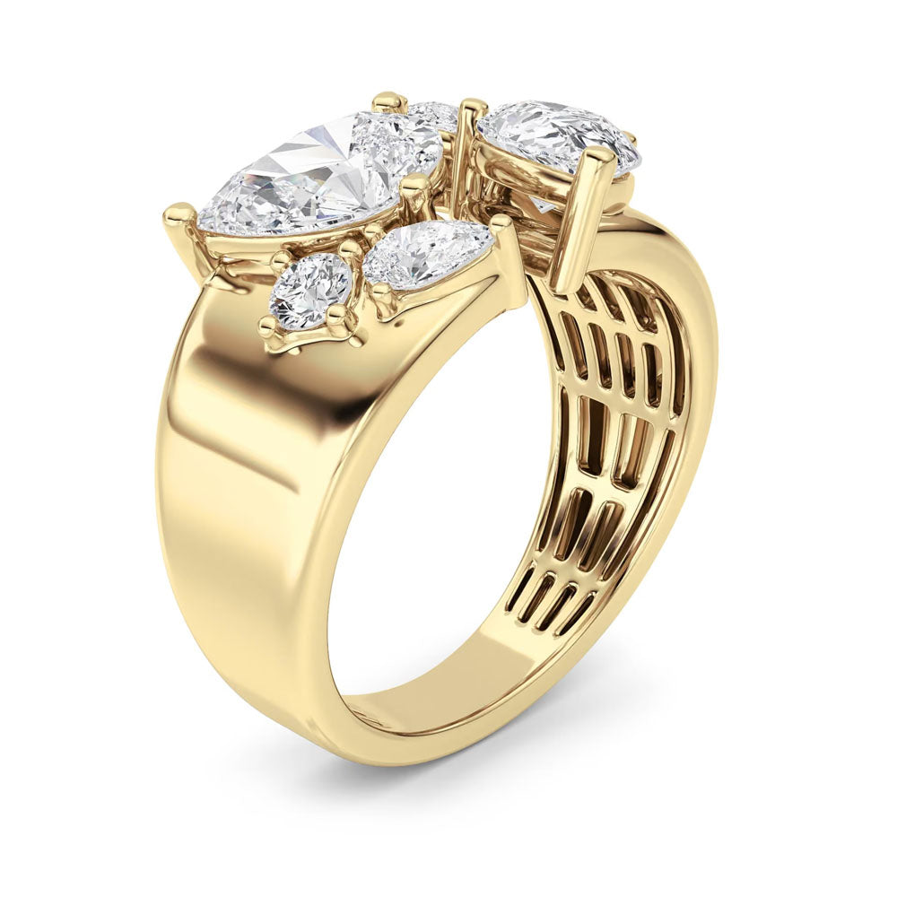 Multi-Shape Diamond Open Cigar Ring (2.5 CTW)