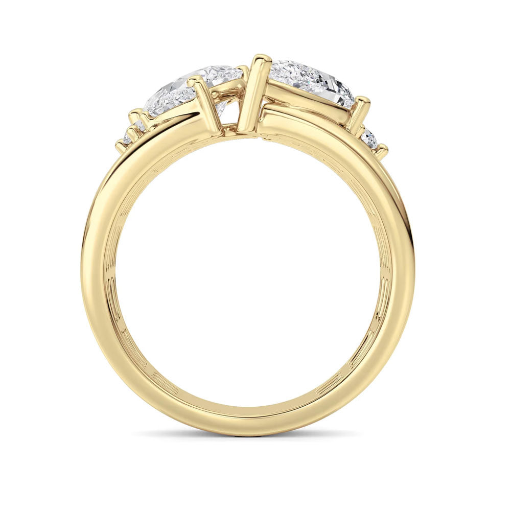 Multi-Shape Diamond Open Cigar Ring (2.5 CTW)