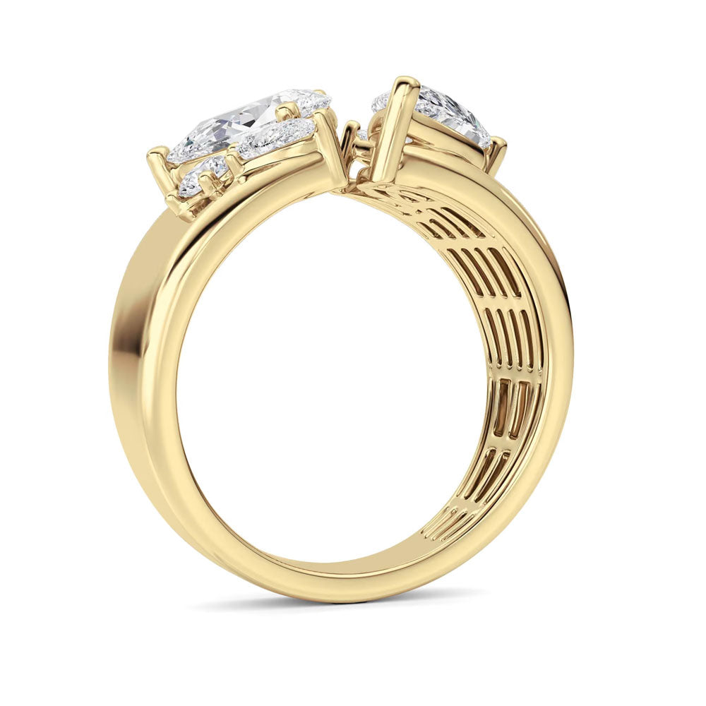 Multi-Shape Diamond Open Cigar Ring (2.5 CTW)