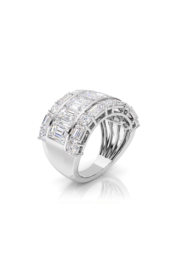 Emerald Cut Diamond Wide Band (7 CTW)