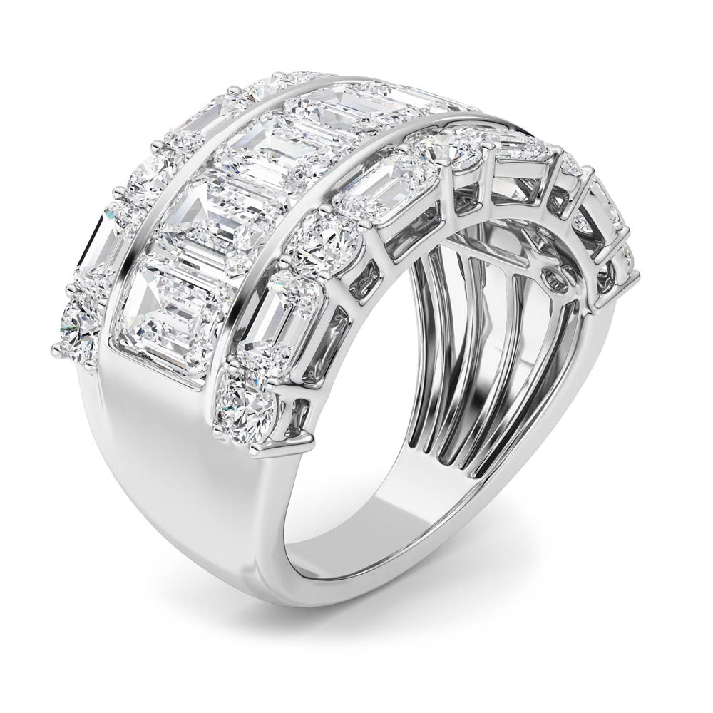 Emerald Cut Diamond Wide Band (7 CTW)