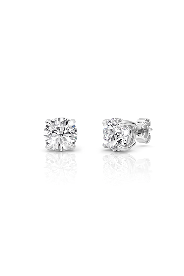 Round Diamond Stud Earrings (4 CTW)