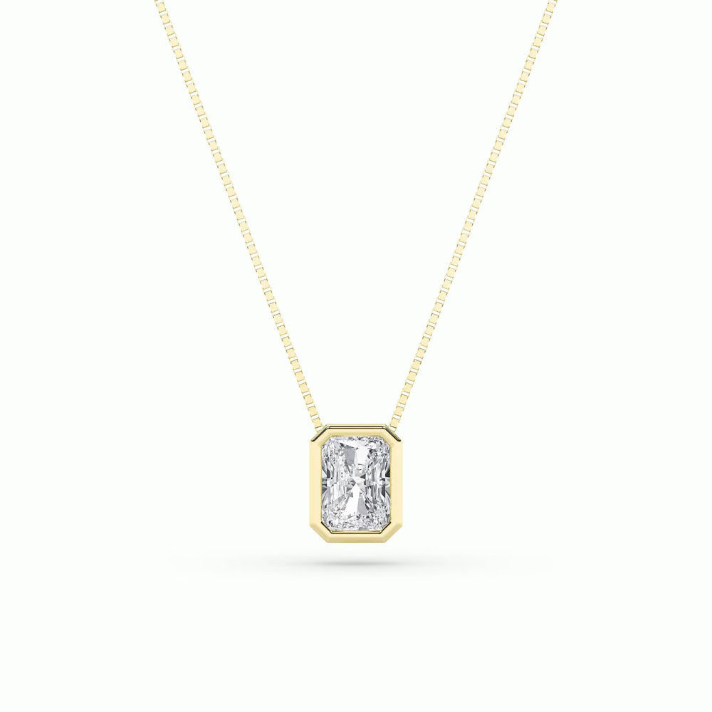 Bezel Set Radiant Diamond Necklace (1 CTW)
