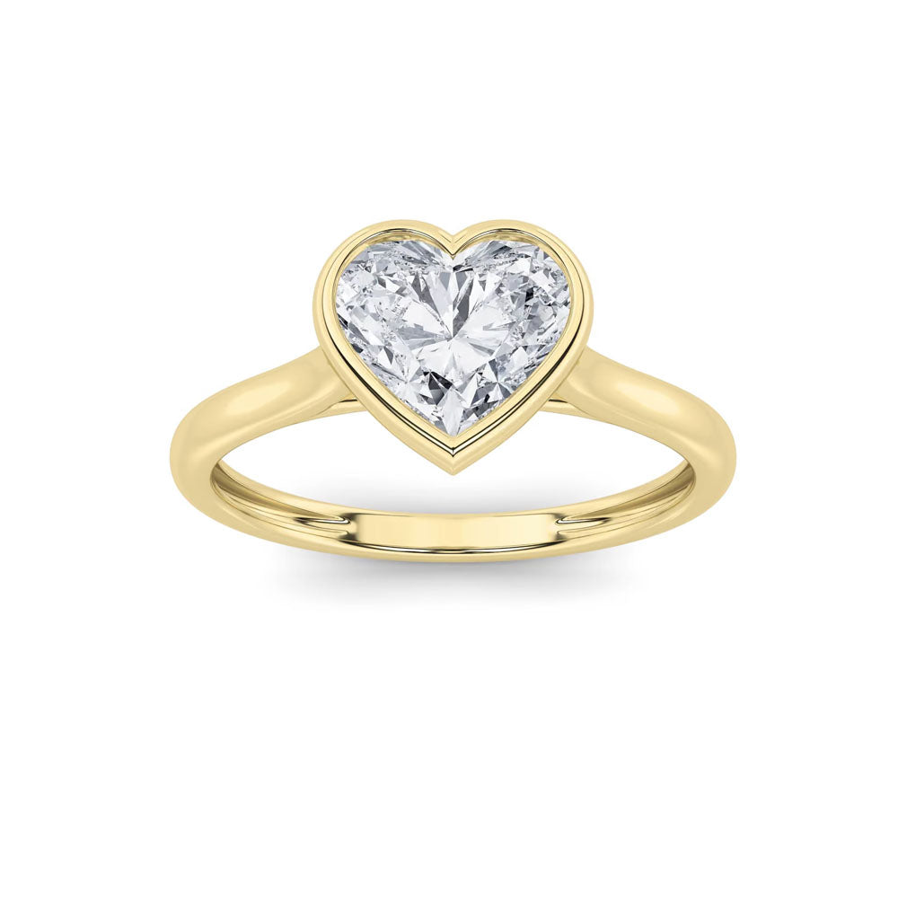 Bezel Set Heart Diamond Ring (1 CTW)