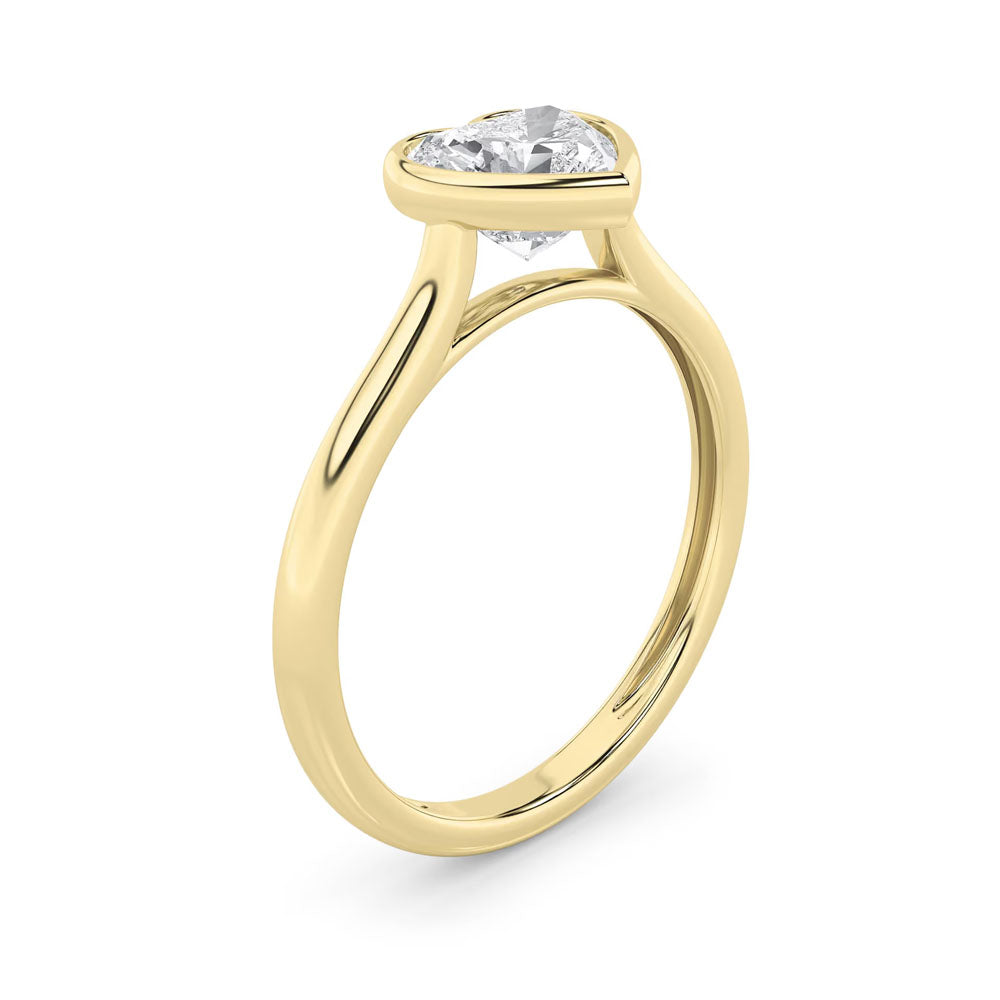 Bezel Set Heart Diamond Ring (1 CTW)