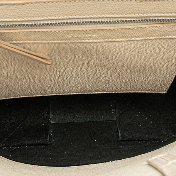 Small Bicolor Leather Vertical Cabas