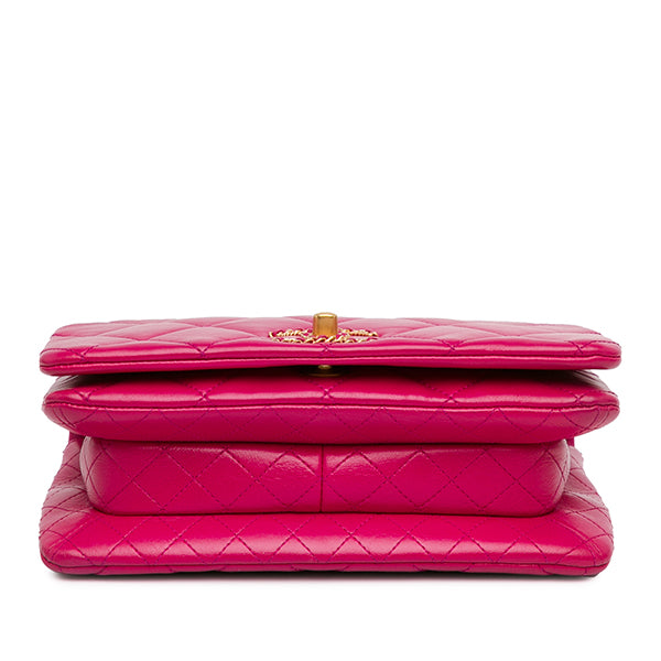 Small Quilted Lambskin On And On Chain Flap
