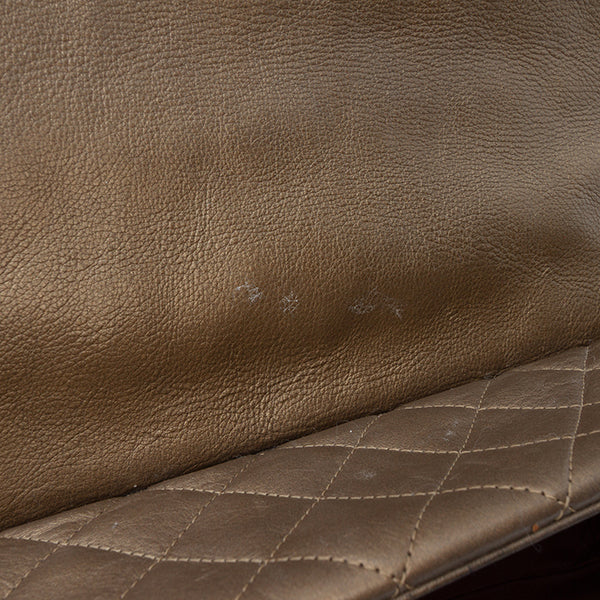 Large Quilted Metallic Calfskin Istanbul Accordion Flap