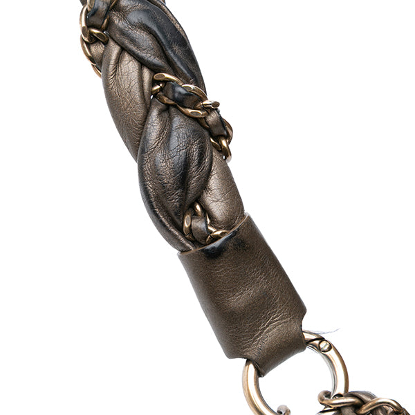 Large Quilted Metallic Calfskin Istanbul Accordion Flap