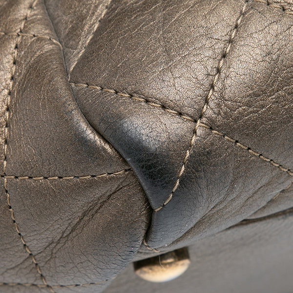 Large Quilted Metallic Calfskin Istanbul Accordion Flap