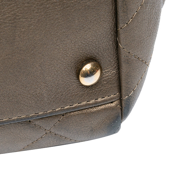 Large Quilted Metallic Calfskin Istanbul Accordion Flap