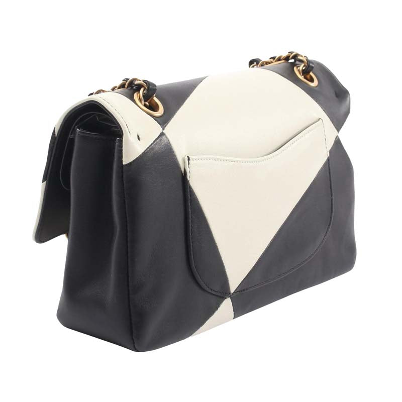 Medium Classic Lambskin Geometric Patchwork Double Flap