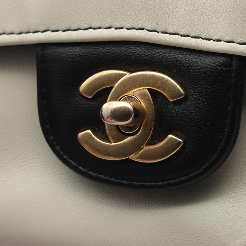 Medium Classic Lambskin Geometric Patchwork Double Flap