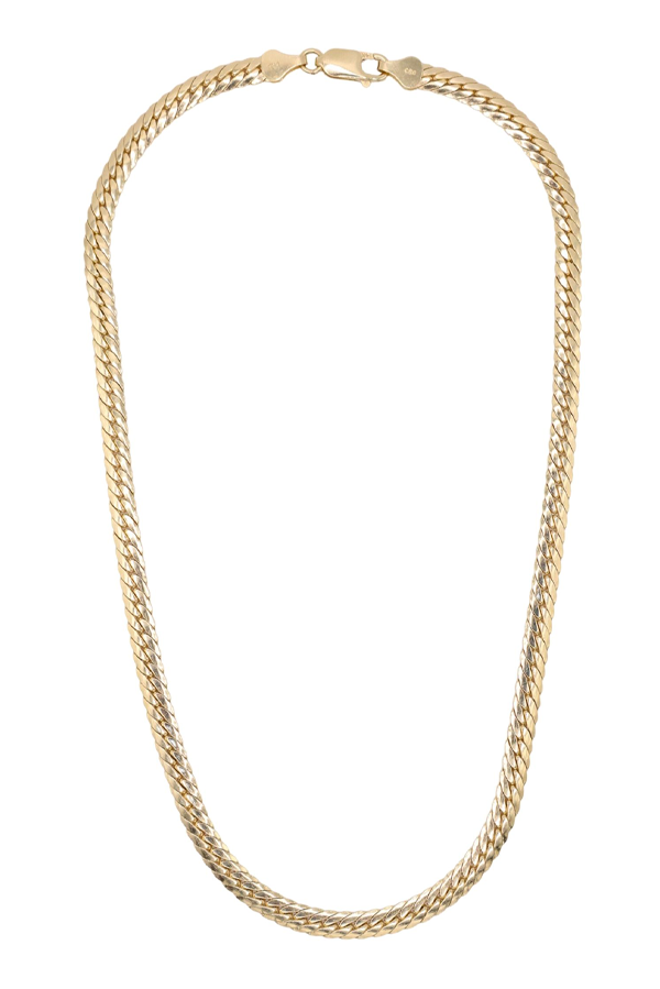 Solid Gold Italian Flat Chain Necklace (14K Yellow Gold)
