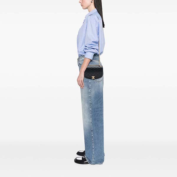 Small Quilted Calfskin Underline Flap