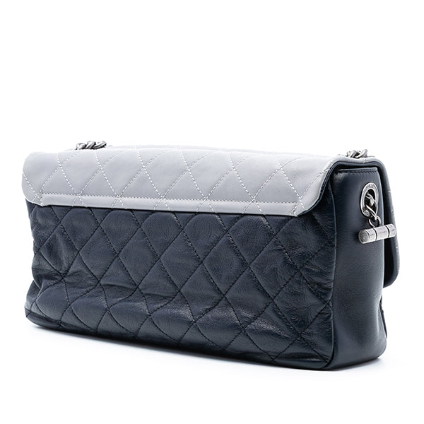 Large Tricolor Quilted Lambskin Country Chic Flap