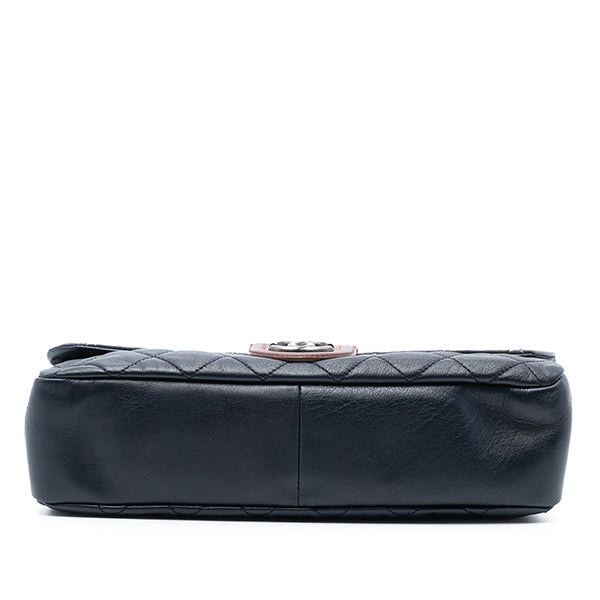 Large Tricolor Quilted Lambskin Country Chic Flap