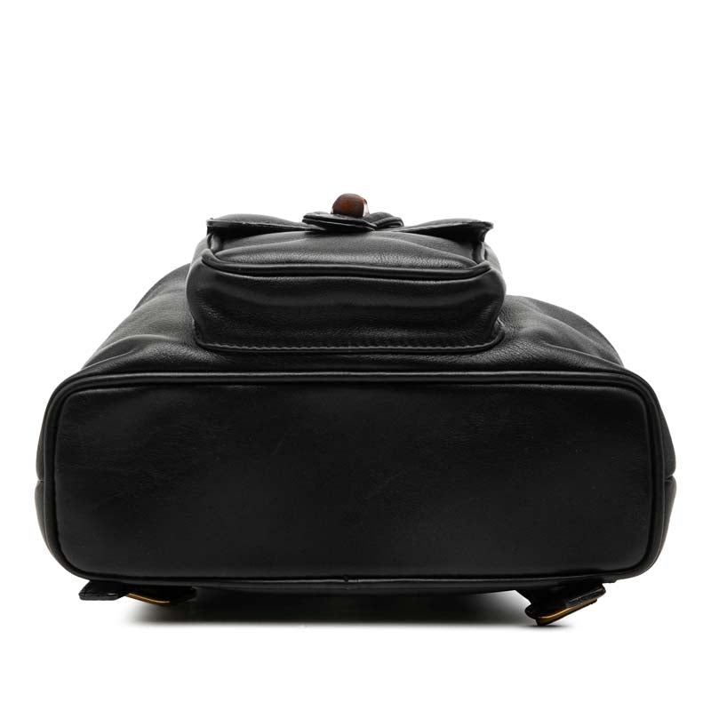 Calfskin Bamboo Drawstring Backpack