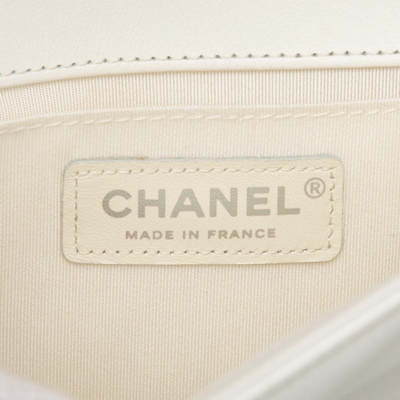 Old Medium Chevron Lambskin and Iridescent PVC Boy Flap