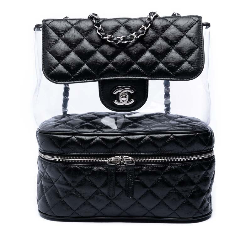 Quilted Lambskin and PVC Aquarium Shoulder Bag