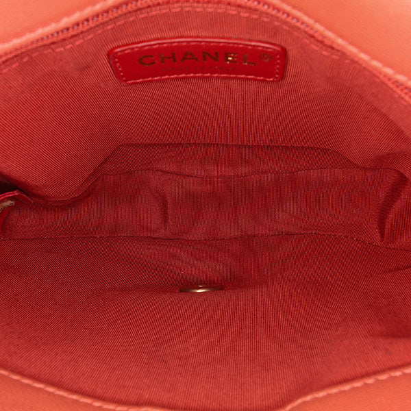 Small Quilted Lambskin Chain Detail Saddle Bag