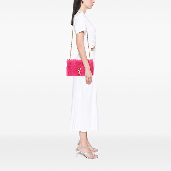 Medium Raffia Monogram Kate Crossbody