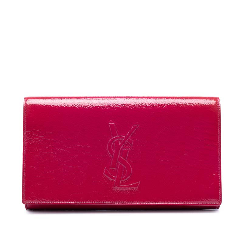Large Textured Patent Belle De Jour Clutch