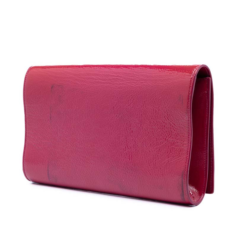 Large Textured Patent Belle De Jour Clutch