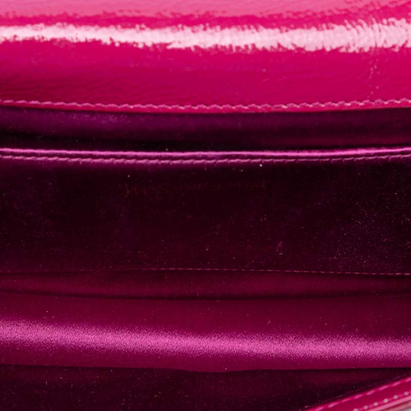 Large Textured Patent Belle De Jour Clutch