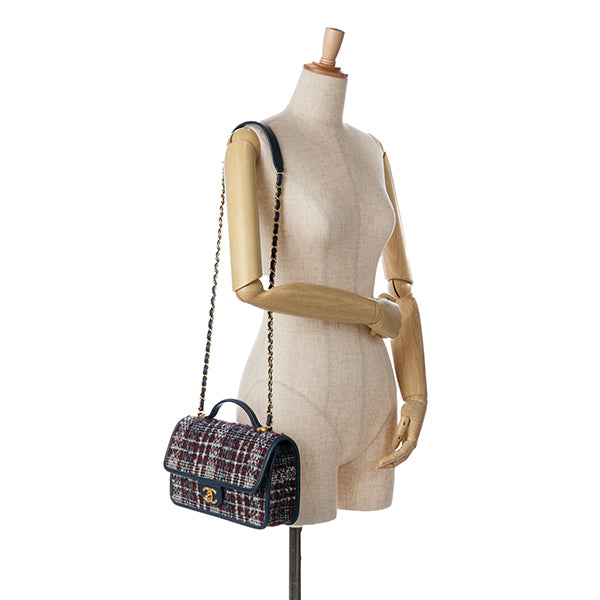 Small Tweed School Memory Top Handle Flap