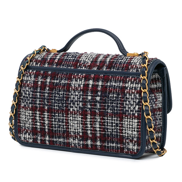 Small Tweed School Memory Top Handle Flap