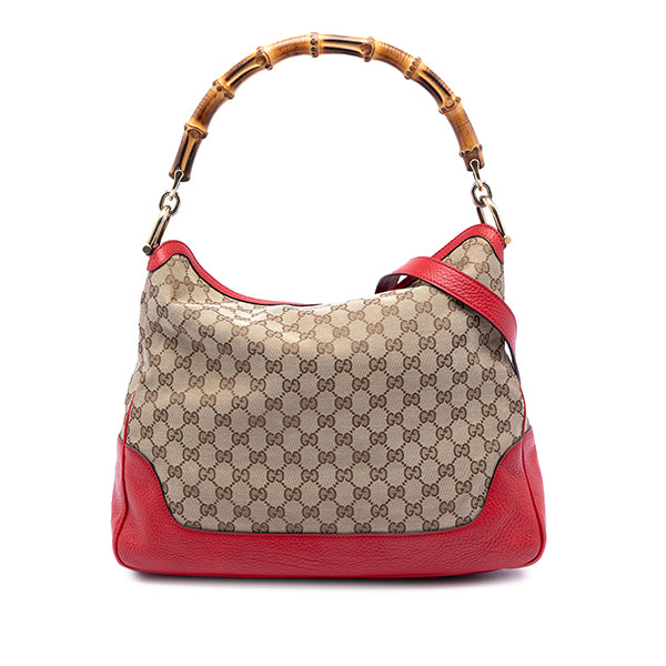 GG Canvas Bamboo Diana Satchel