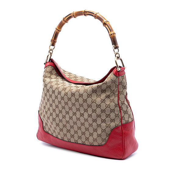 GG Canvas Bamboo Diana Satchel