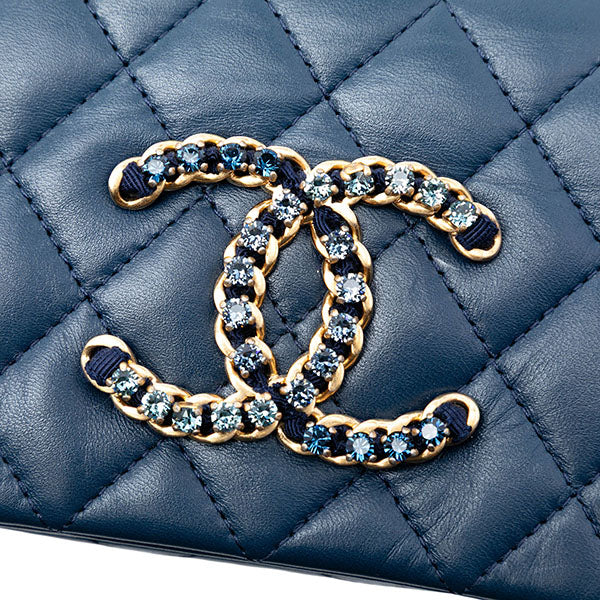 Mini Quilted Lambskin CC Crystal Full Flap