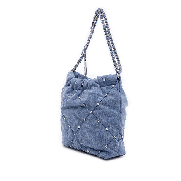 Quilted Studded Denim Mini 22 Hobo