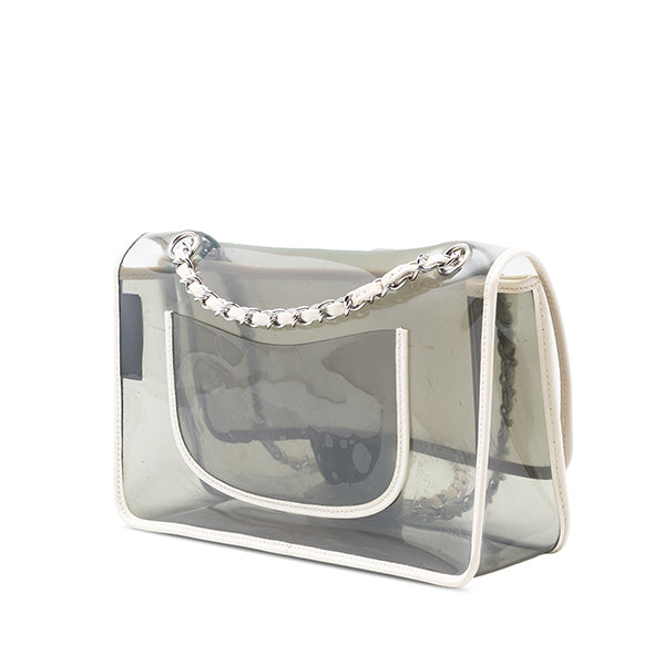 Large PVC and Lambskin Naked Flap