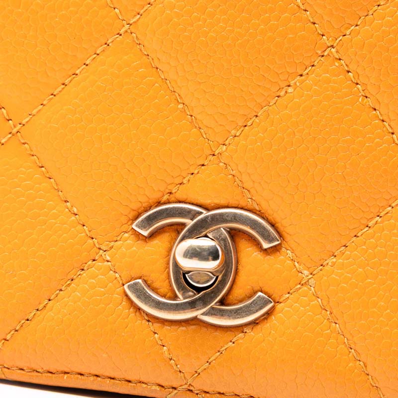 Mini Quilted Caviar Carry Around Flap