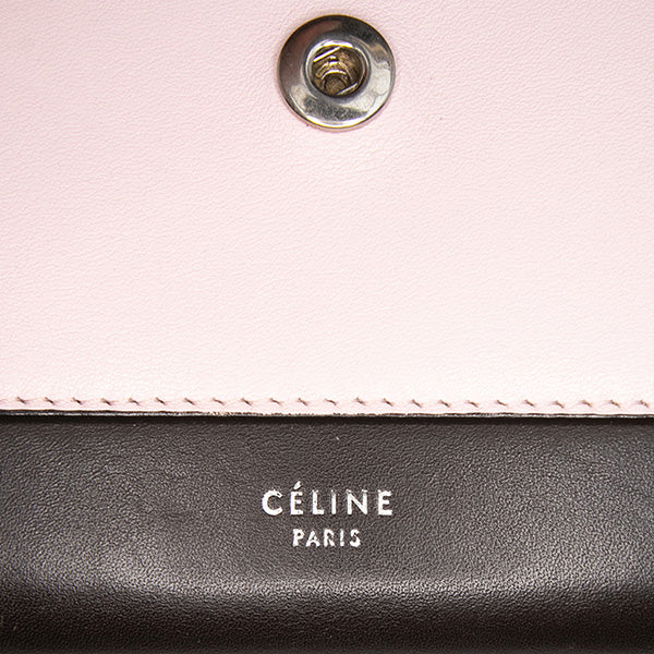 Tricolor Leather Pocket Envelope Wallet On Chain
