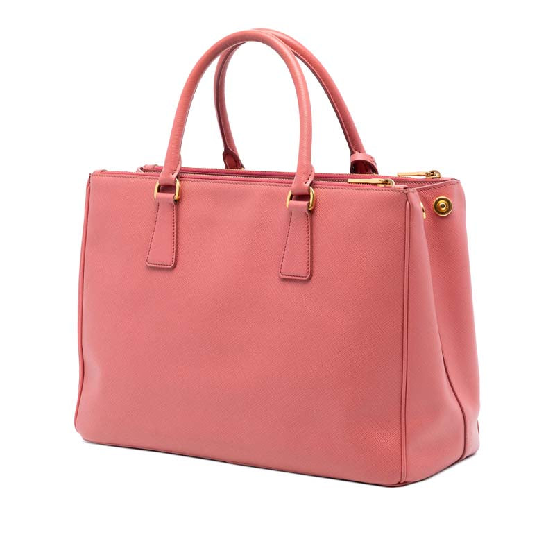 Saffiano Lux Galleria Double Zip Front Pocket Satchel